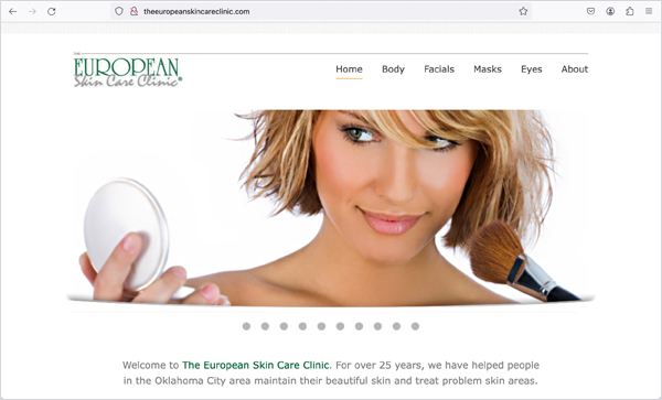 The European Skin Care Clinic Website
