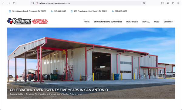 Reliance Truck & Equipment Website